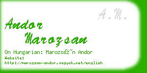 andor marozsan business card